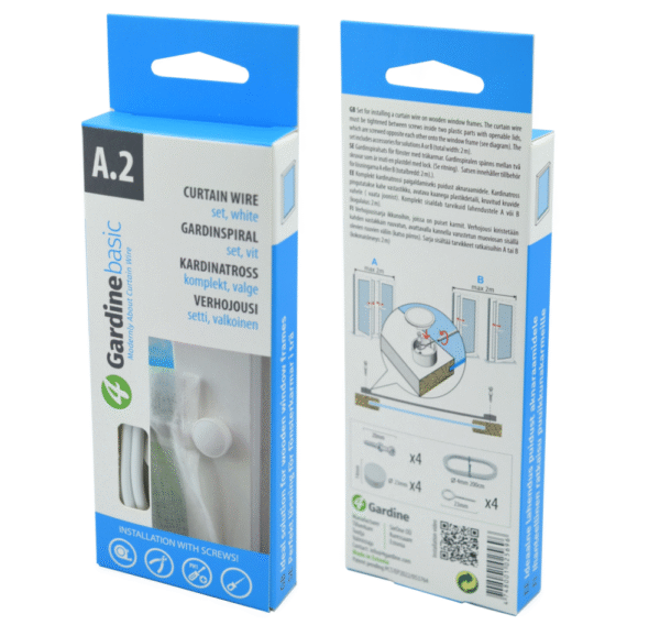 4Gardinebasic A.2 curtain wire set, ohne bohren ohne kleben, gardinendraht, vorhangseil,vorhangdraht,verhojousi,kardinatross,kardina kinnitus, pakEST
